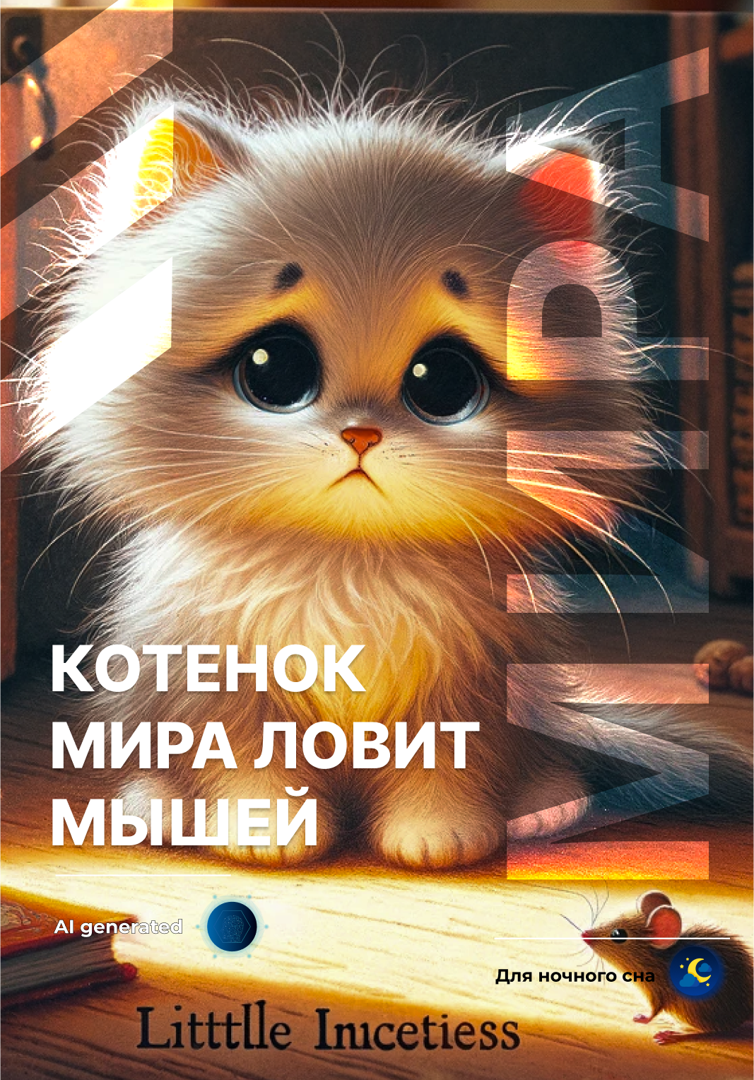 Котенок Мира ловит мышей