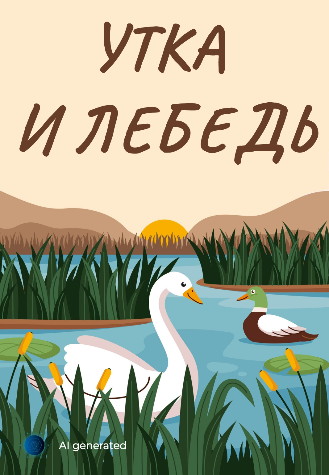Утка и лебедь